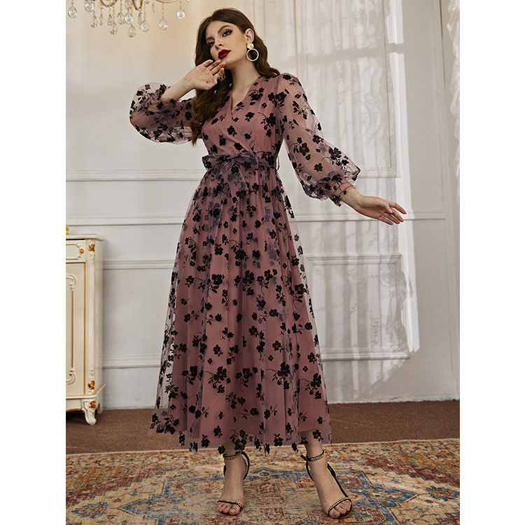 Maxct pop culture dress to impress Women's Fashion Casual Autumn New Elegant High Waist Mesh Dress 10 Colors - Image 9