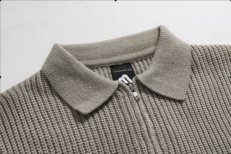 Maxct 6151 Knitted Half Zip-Up Collar Sweater