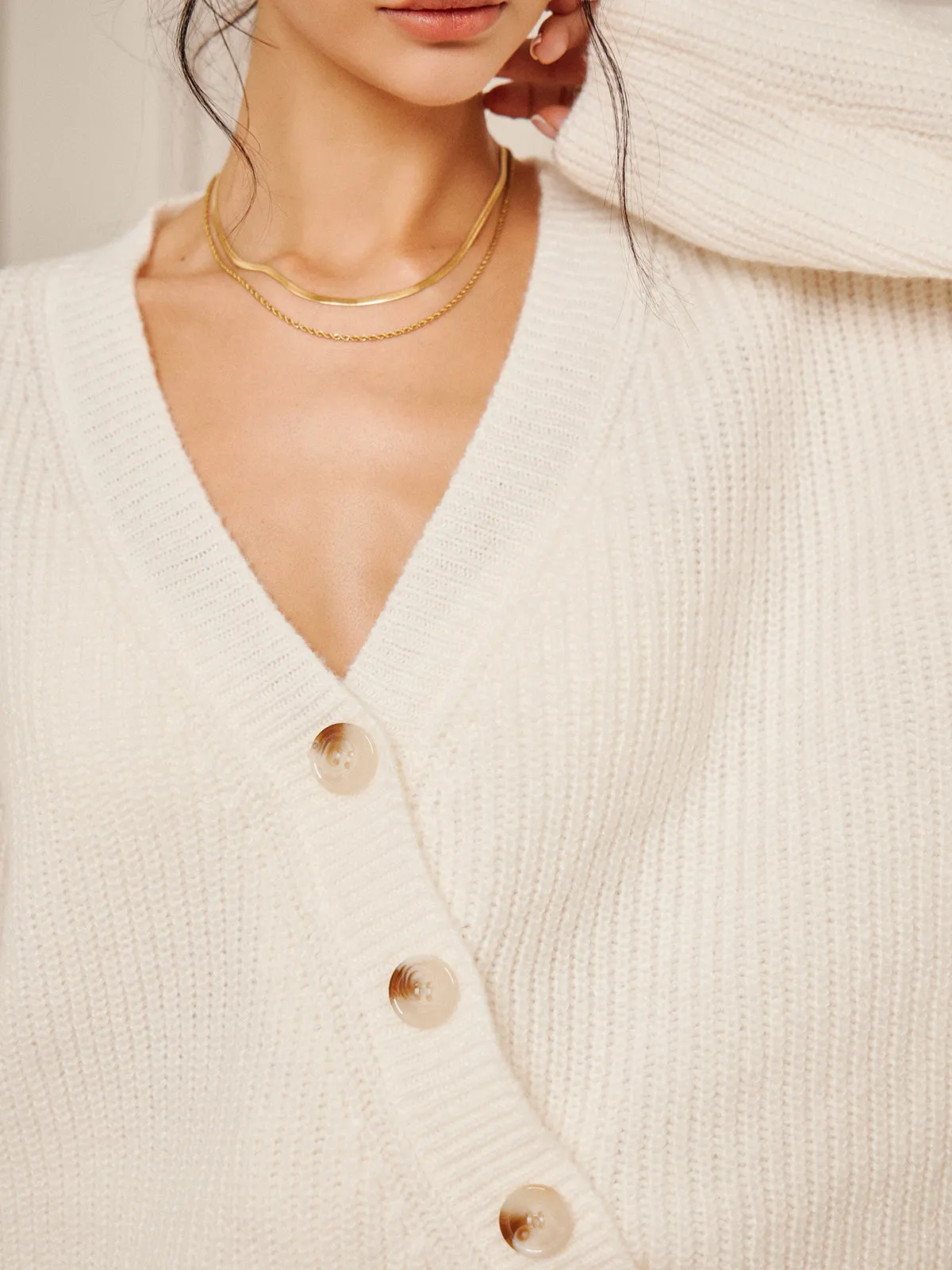 Maxct-Fall Casual Outfits Lazy Style Asymmetrical Loose Button Cardigan