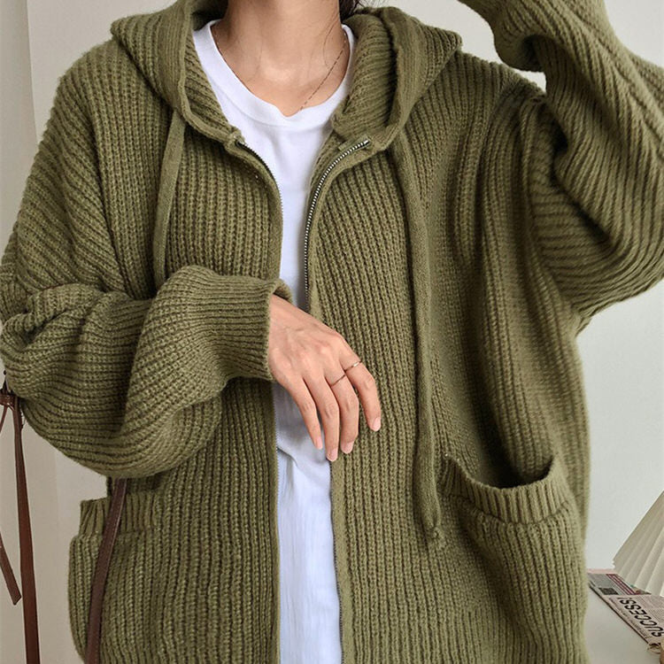 Hygge Knit Zip Up Hoodie Maxct