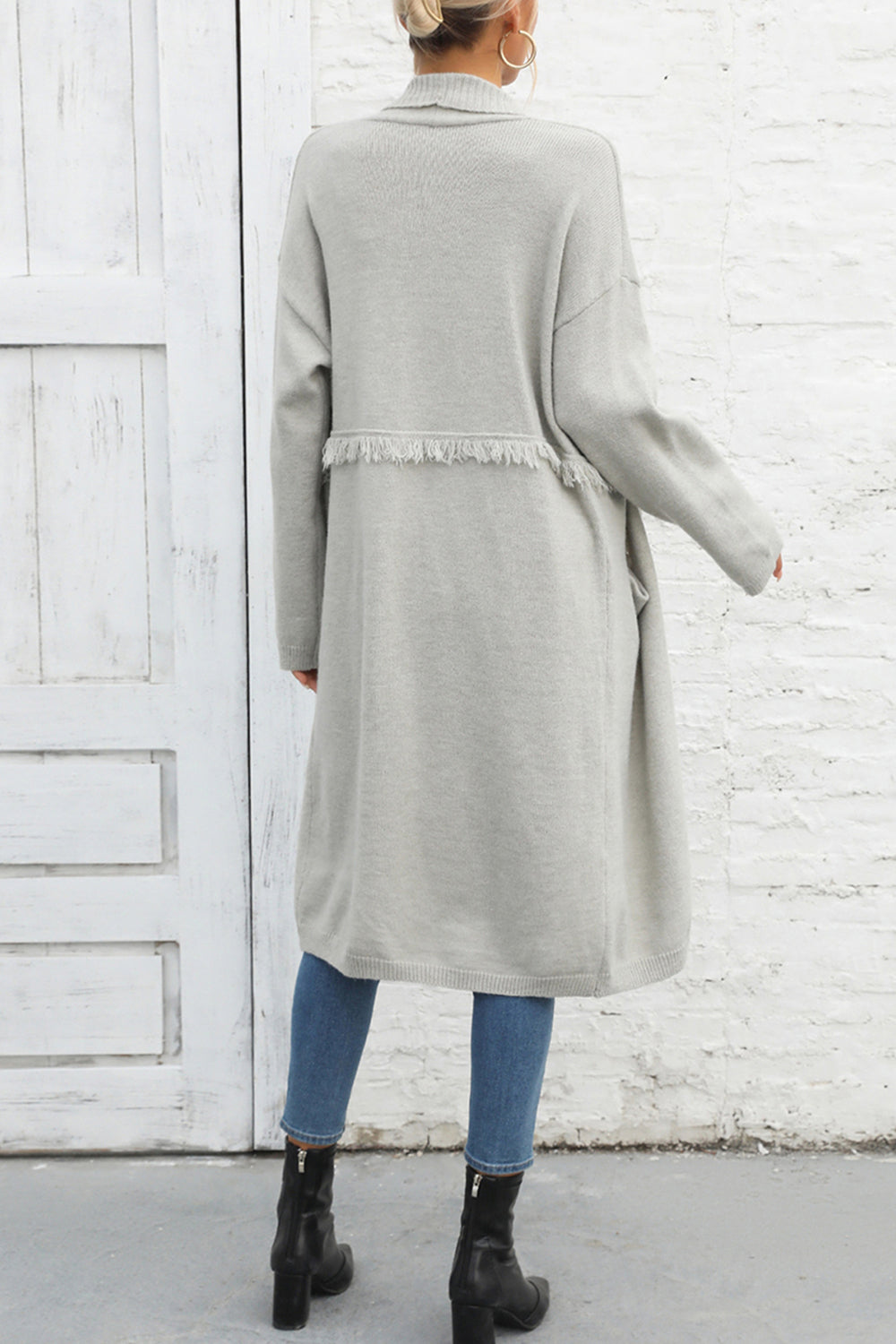 Maxct &Open Front Pocketed Cardigan