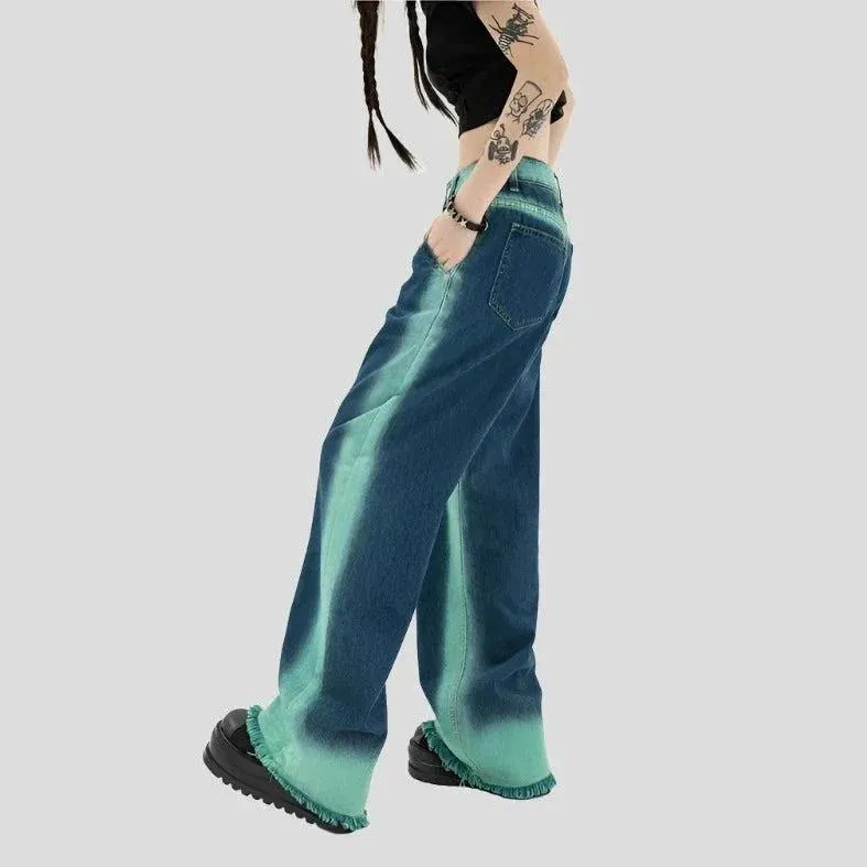 Baggy Jeans - High Waisted Gradient Color Maxct