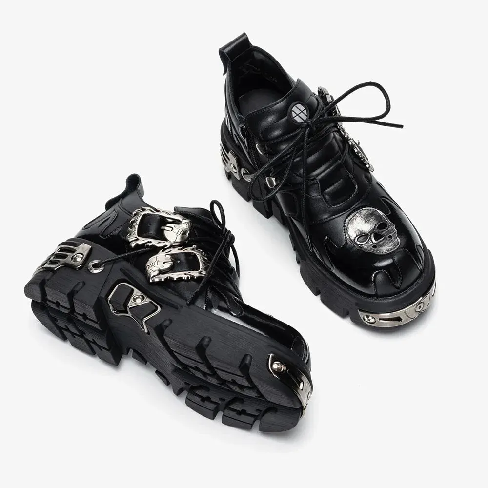 Goth Platform Sneakers for Women - Edgy Style in Classic Black Maxct
