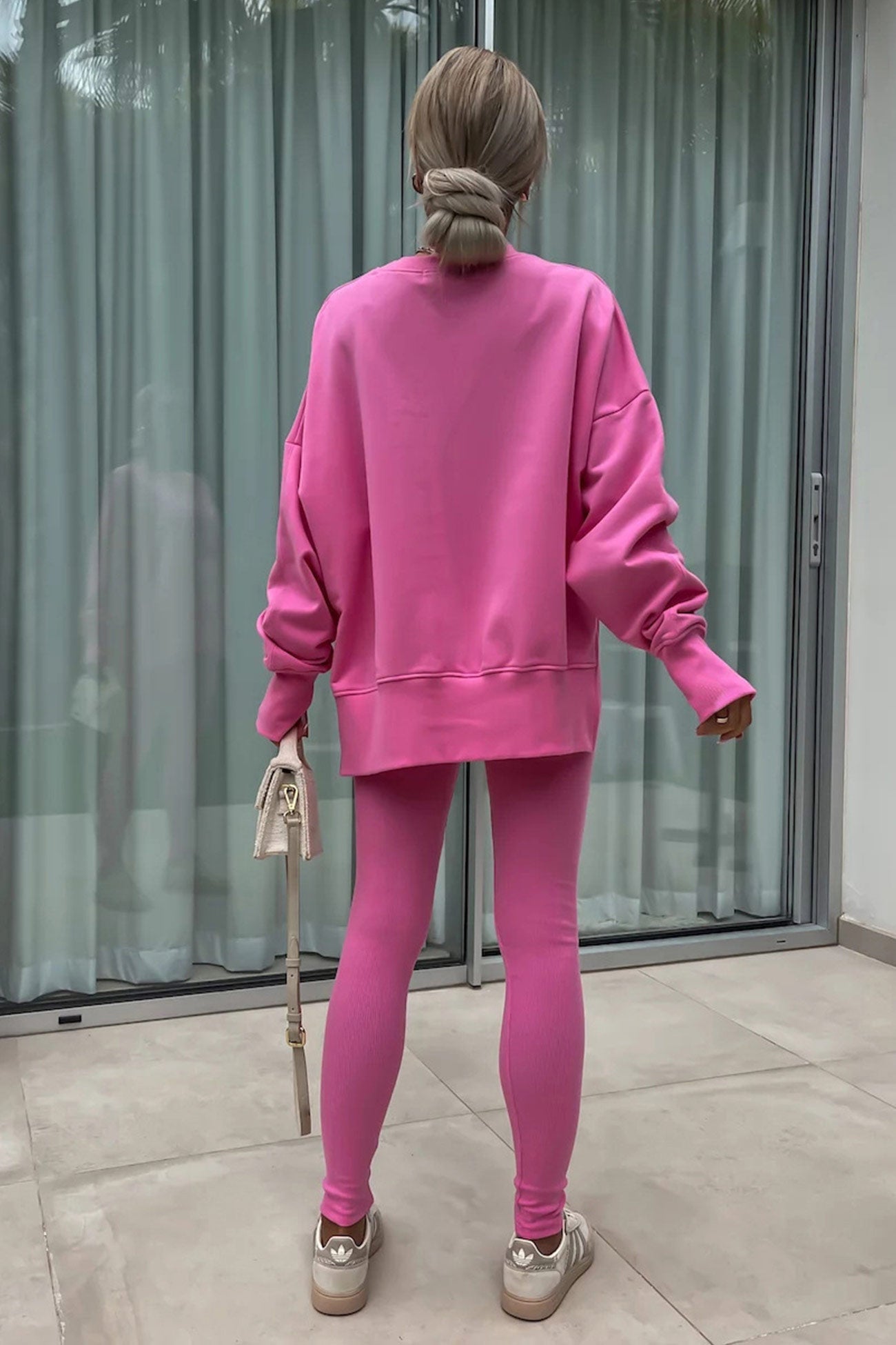 Maxct Crew Neck Slit Sweatshirt Legging Suits