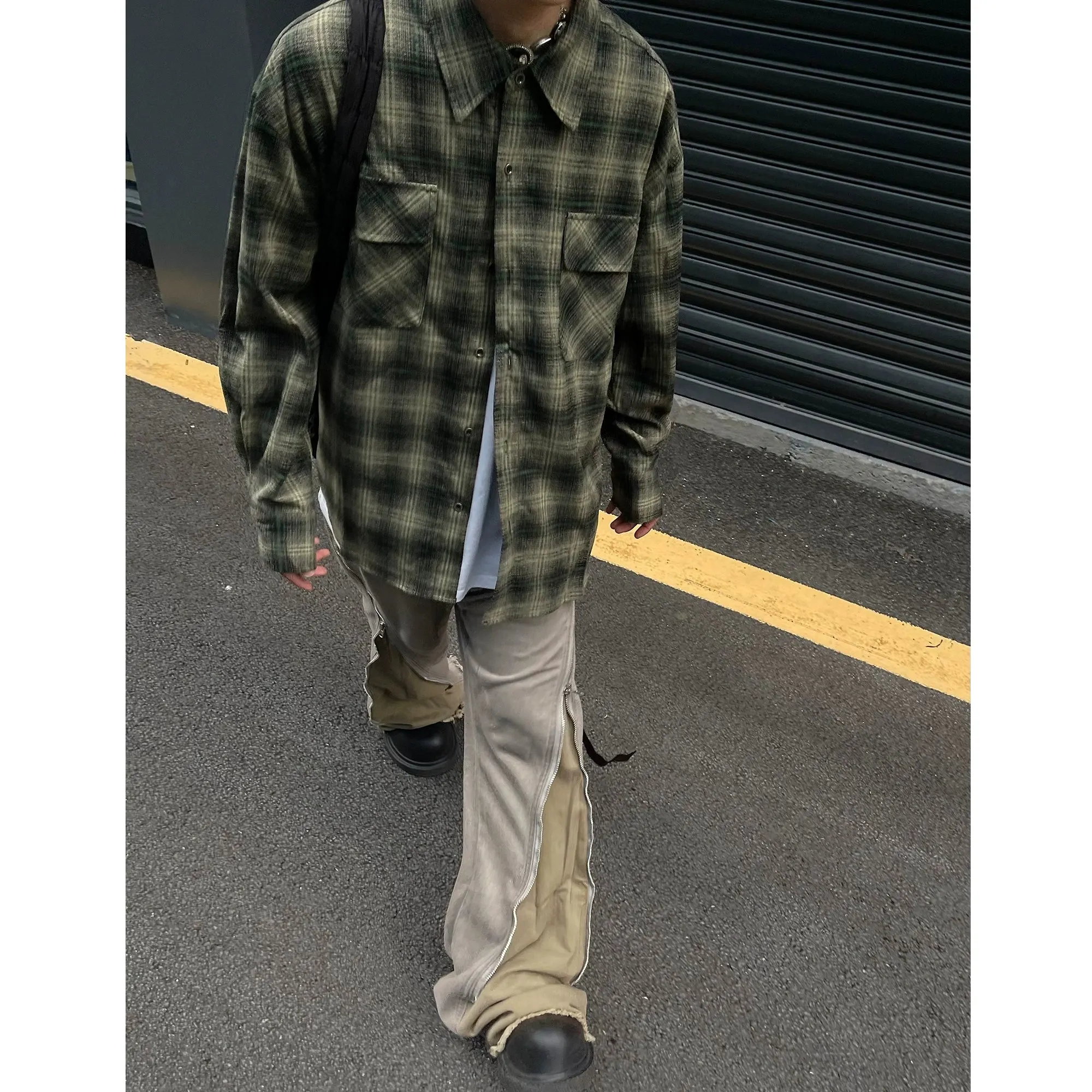 DSTR Long Sleeves Plaid Shirt Maxct