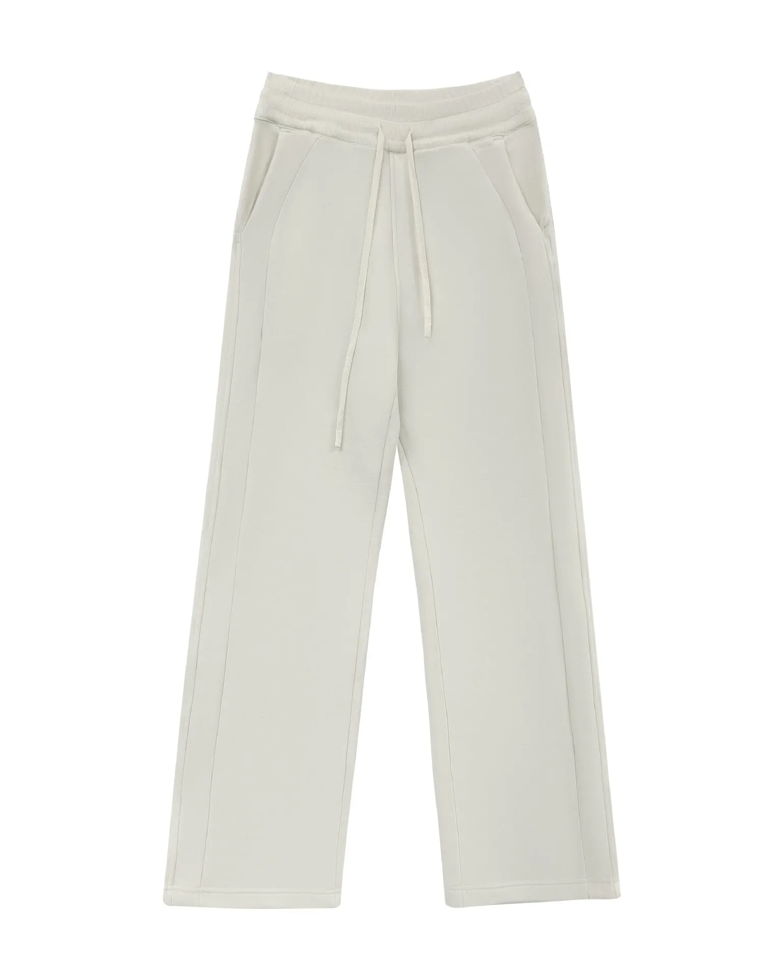 Cotton Casual Sports High Elastic Waist Lace-Up Fleece-Lined Pants
