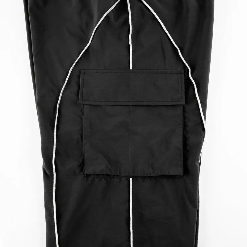 Maxct Piping Detail Size Friendly Parachute Cargo Pants