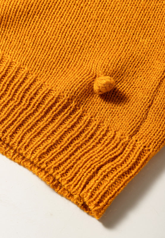 Maxct &Pompom Color Block Open Front Cardigan