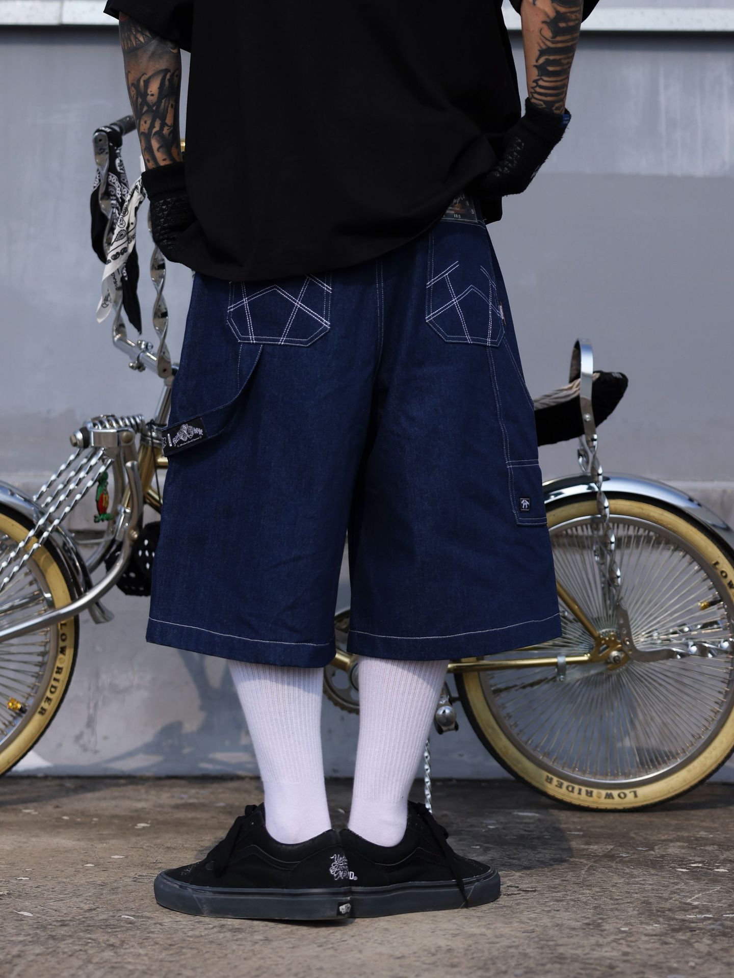 Oversized Jorts Summer Jeans Shorts Men's Wide Leg Baggy Y2K Denim Shorts