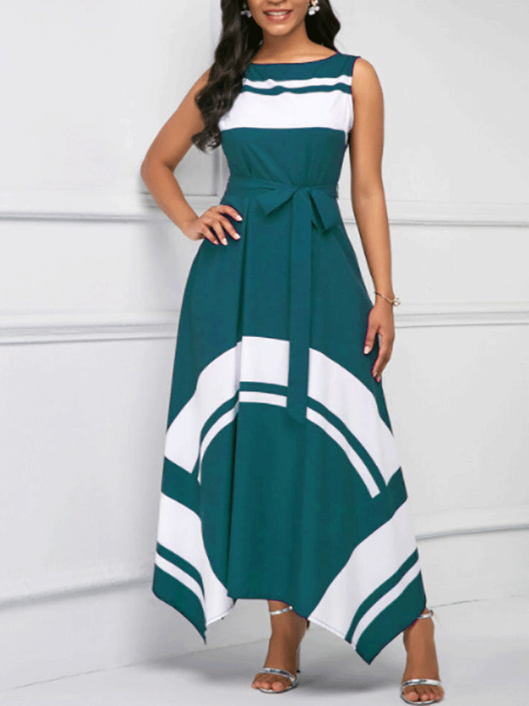 Hem Sleeveless Maxi Dress Maxct