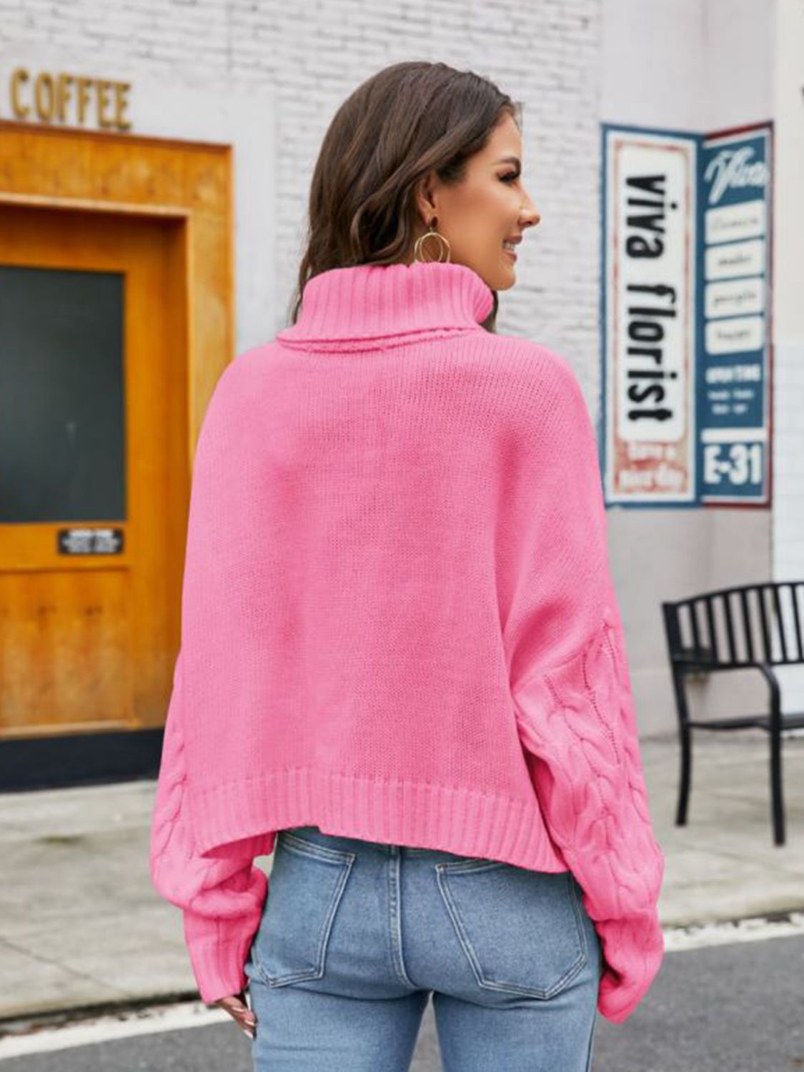 Maxct &Turtle Neck Cable-Knit Sweater