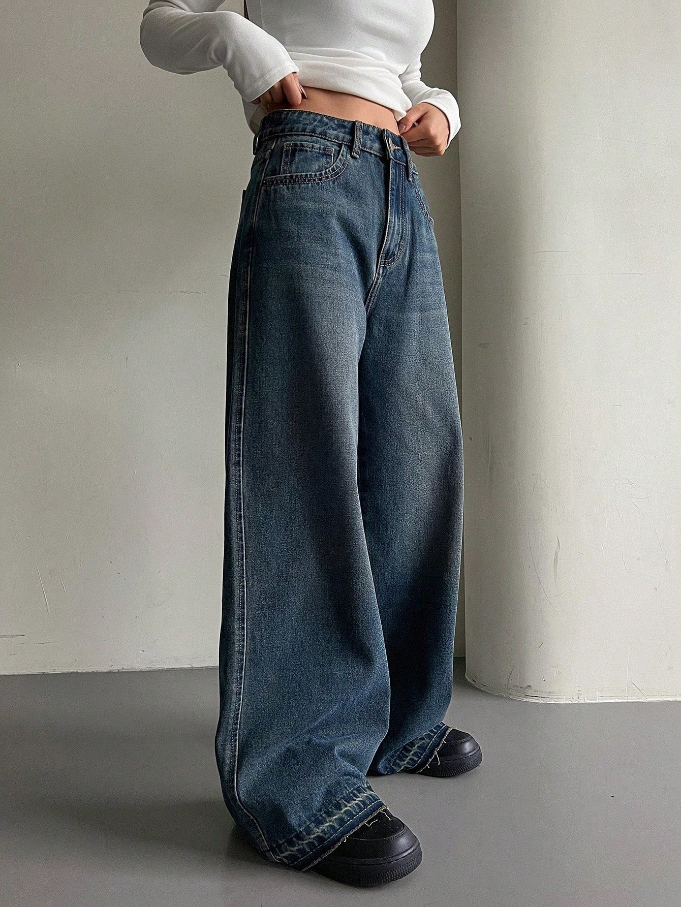 Maxct Ladies' Fashionable Wide Leg Denim Pants
