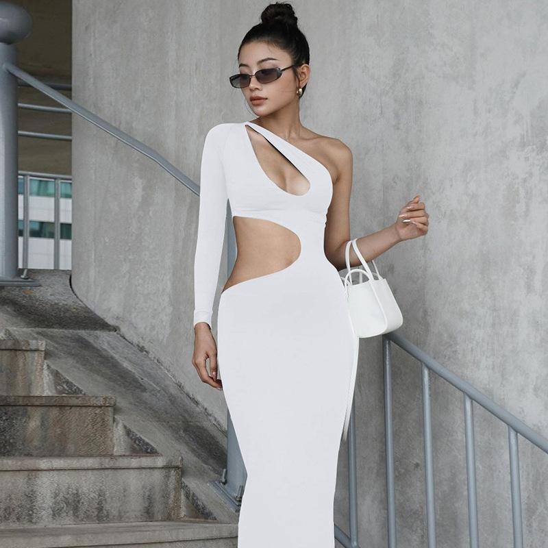 Maxct Women's 2024 Summer New Fashion Sexy Hollow Shoulder Long Sleeve Dress Foreign Trade Wholesale