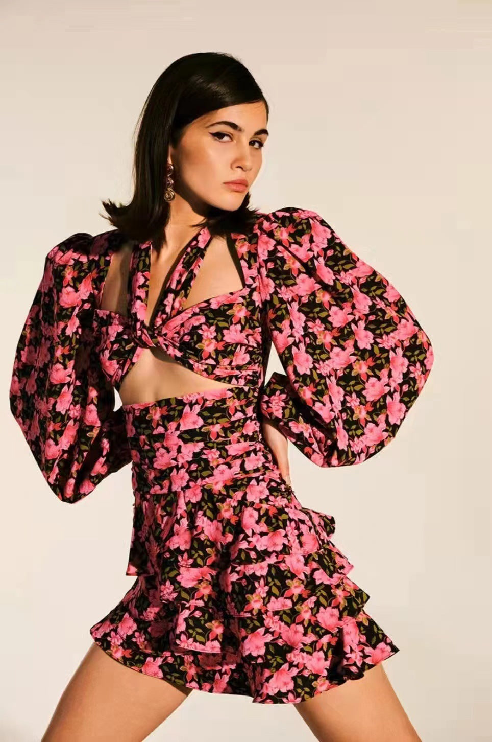 Silk Material Floral MaxiDresses Maxct