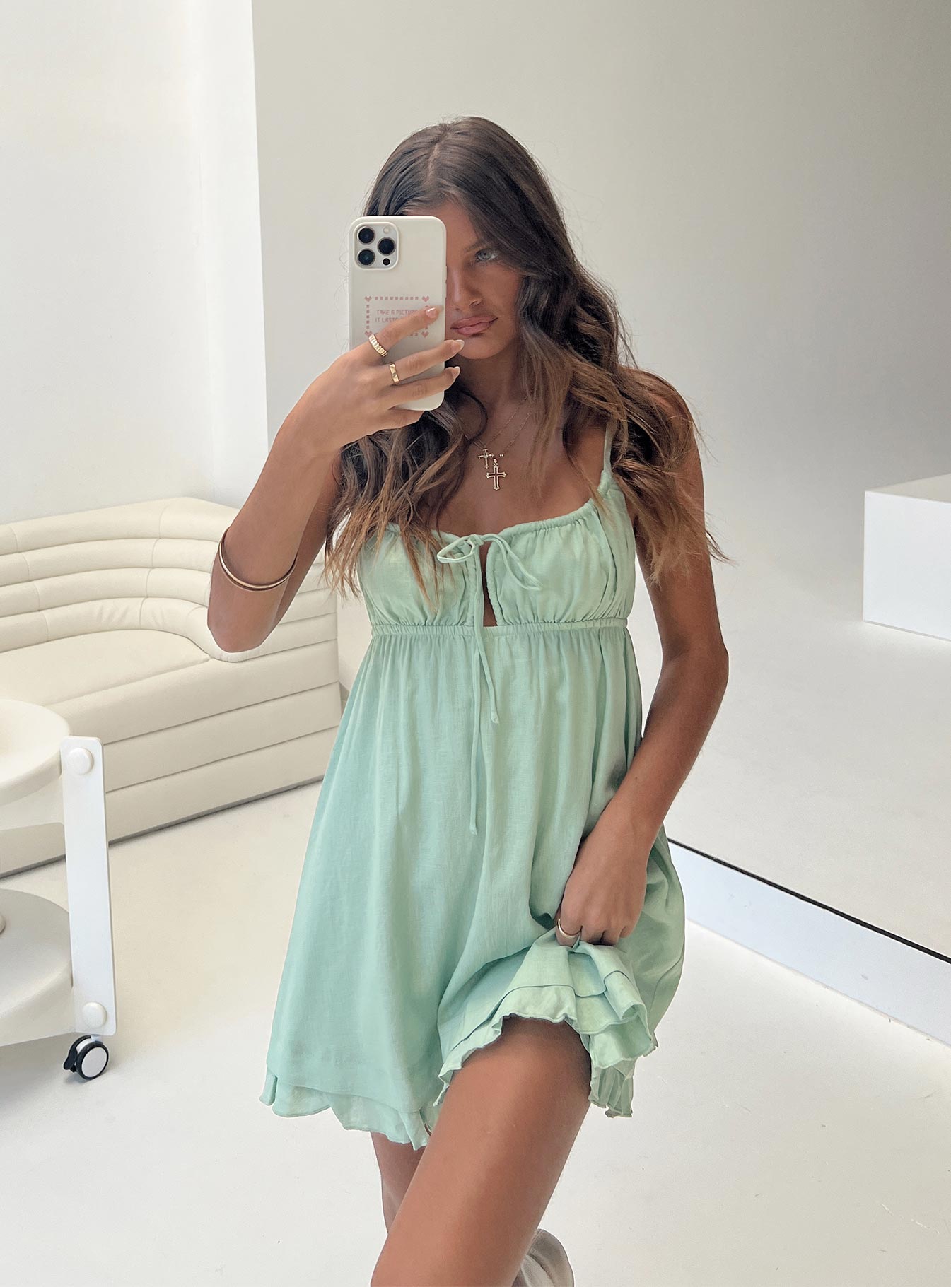 Maxct Empress Of Love Mini Dress Sage