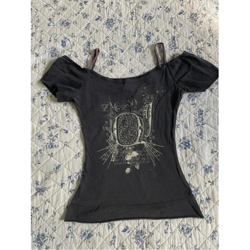 Maxct Retro Streetwear Y2K Letter Print T-Shirt Women Fashion Street Millennial Trend One Neck Spice Girl Slim Harajuku Casual Top