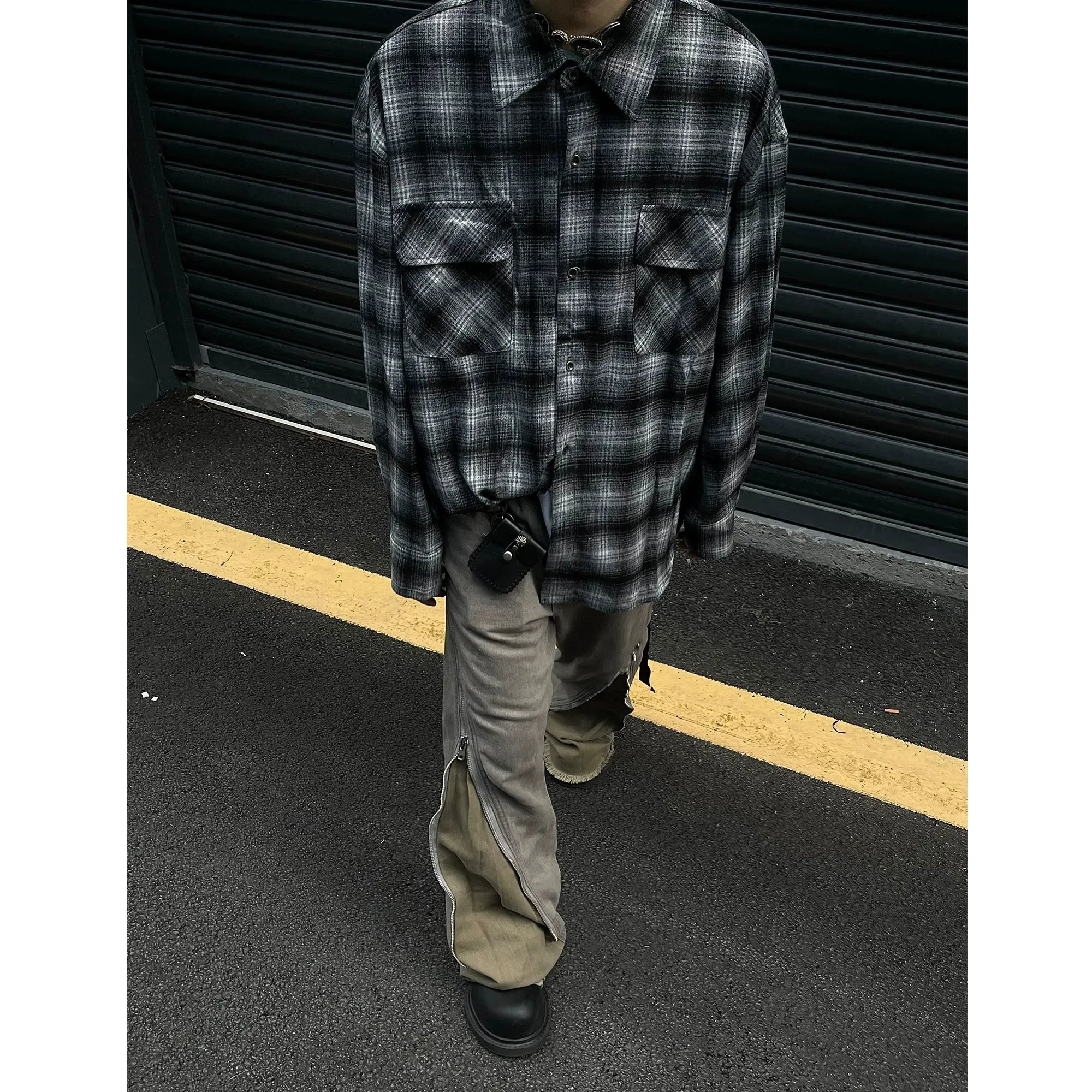 DSTR Long Sleeves Plaid Shirt Maxct