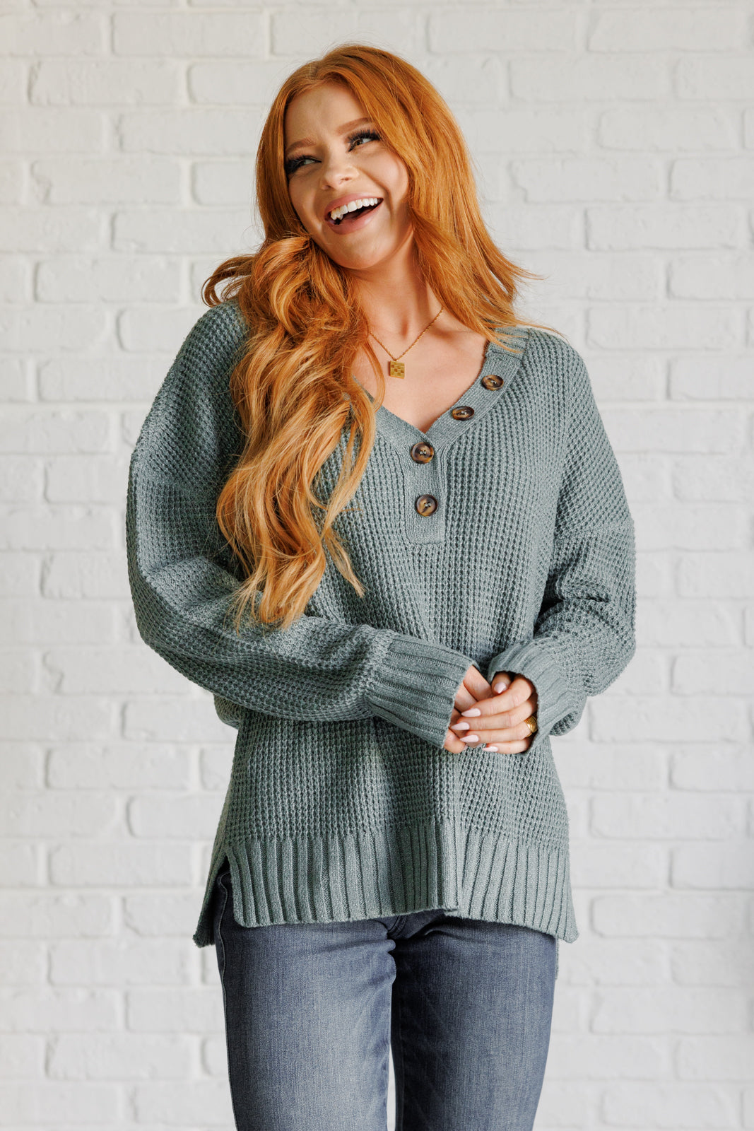 Maxct &Lakeside View Drop Shoulder Sweater in Sage