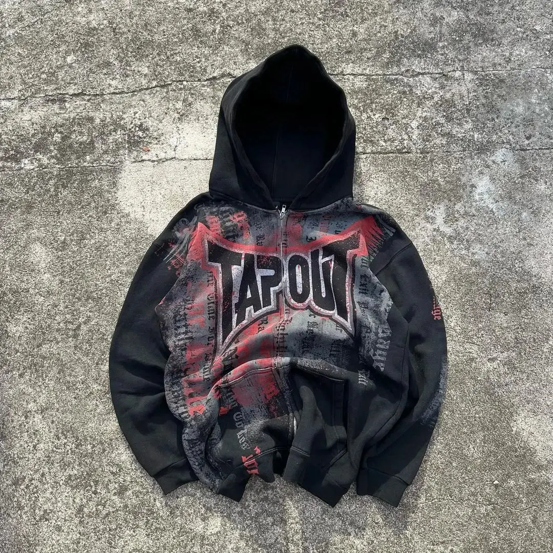 Maxct 90s Streetwear Woman Hoodie Goth Vintage Hoodies Y2K Grunge Graphic Long Sleeve Hooded Sweatshirt Harajuku Japanese Aesthetic Korean Korean