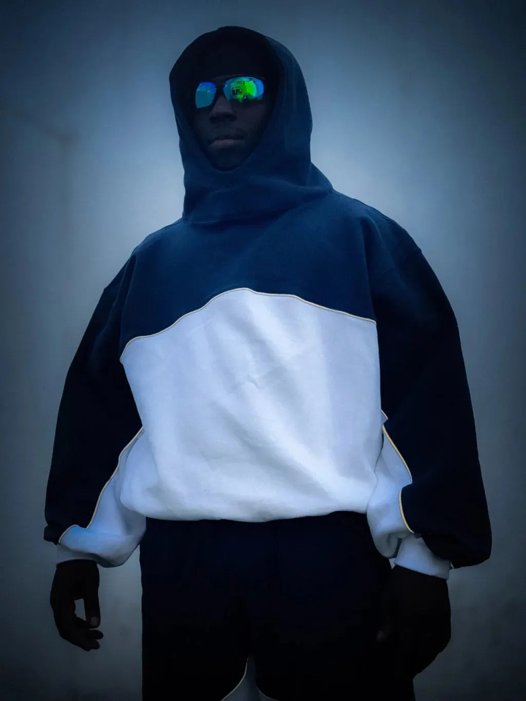 Maxct Y2k Winter Long Sleeved Hooded Sweatshirt With Color Blocking Patchwork Oversized Sweatshirt Streetwear Hip-Hop Rap Punk Outfit
