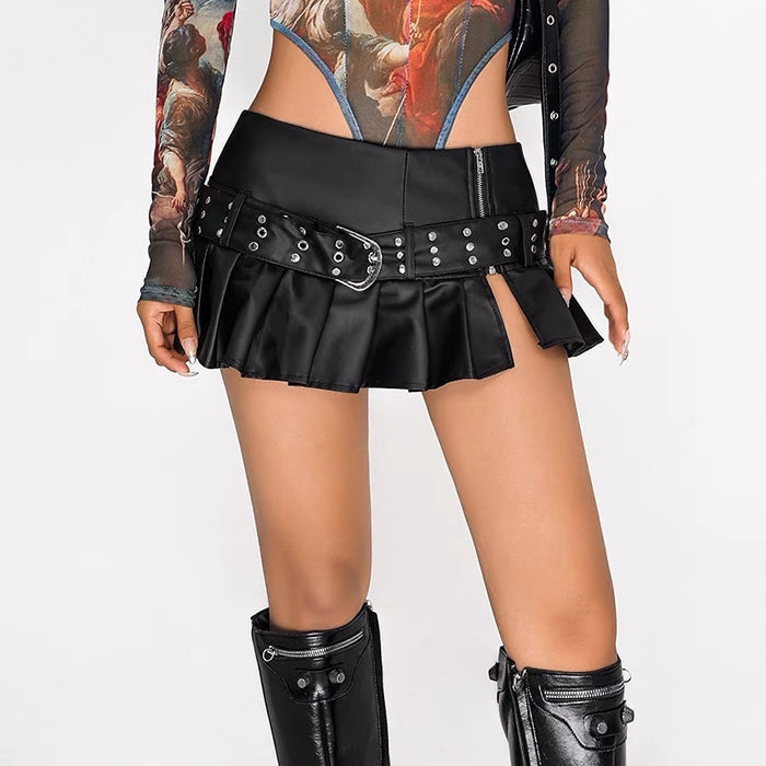 Danger Zone Leather Micro Skirt Maxct