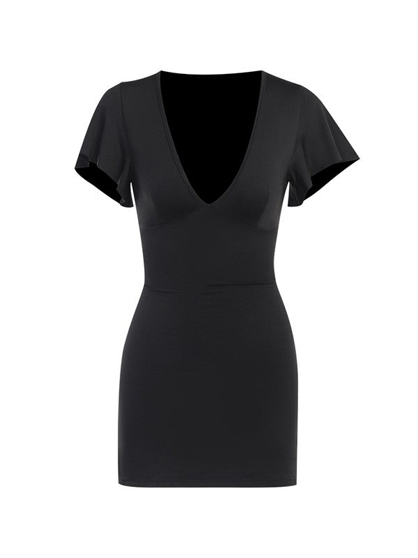 Ruffle Sleeve Bodycon Mini Dress Maxct