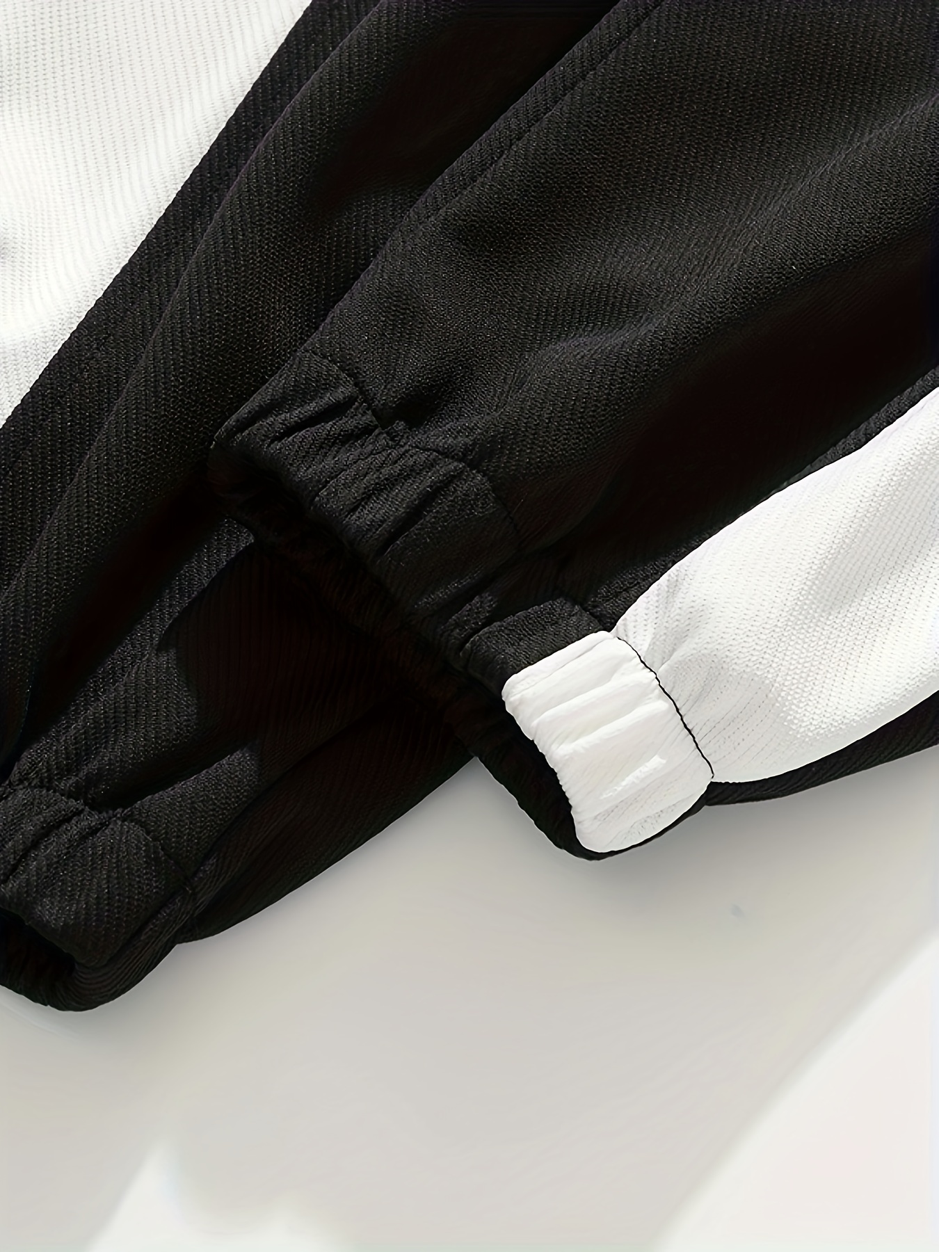 Chic Color Block Joggers, Men's Casual Stretch Waist Drawstring Sports Pants Sweatpants