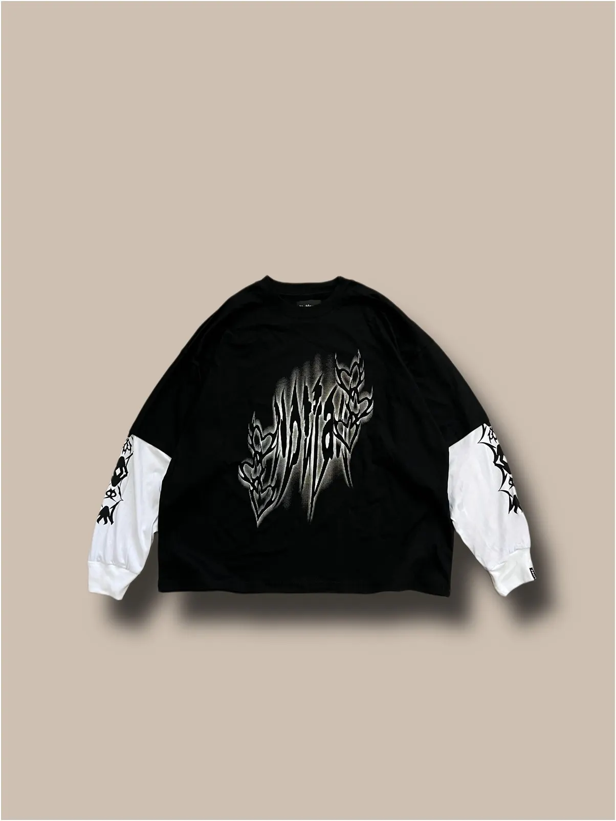 Y2k Long Sleeved T-Shirt Oversized Sweatshirt Vintage Anime Striped Printed Pattern Clothes Streetwear Hip-Hop Rap Gothic Style