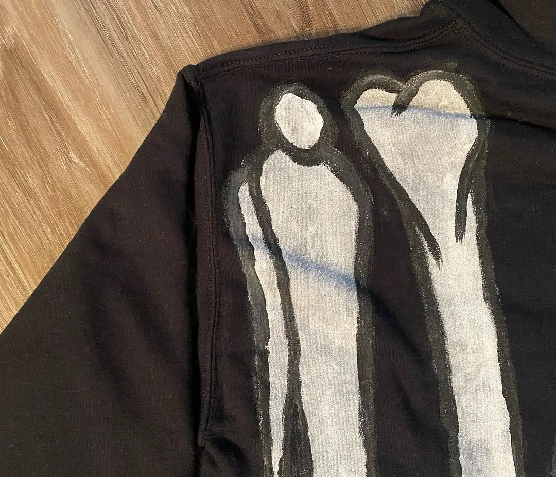 Maxct Y2K Women's Clothing Sweatshirt Long sleeved Pullover Handdrawn Pattern Print Tops Oversize Streetwear Casual Kpop vintage news