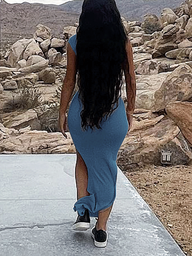 One Shoulder Ruched Bodycon Maxi Dress Maxct