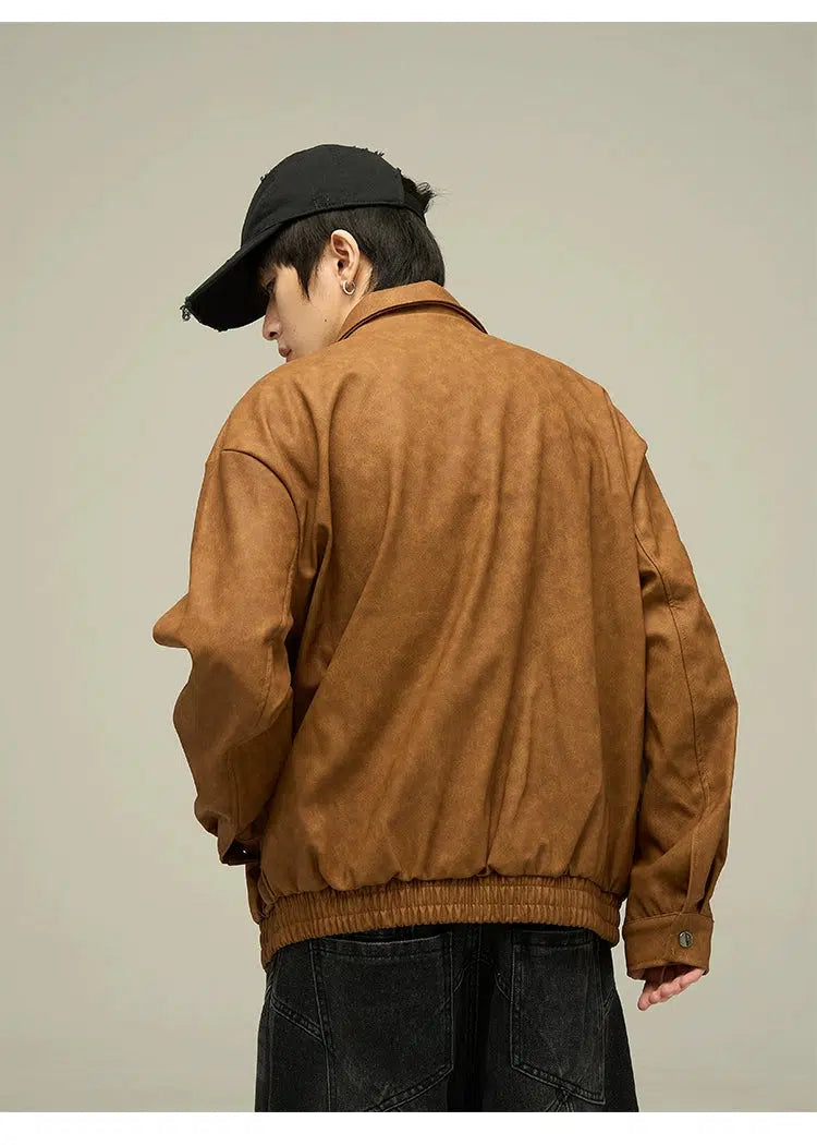 Maxct Retro Casual PU Leather Jacket