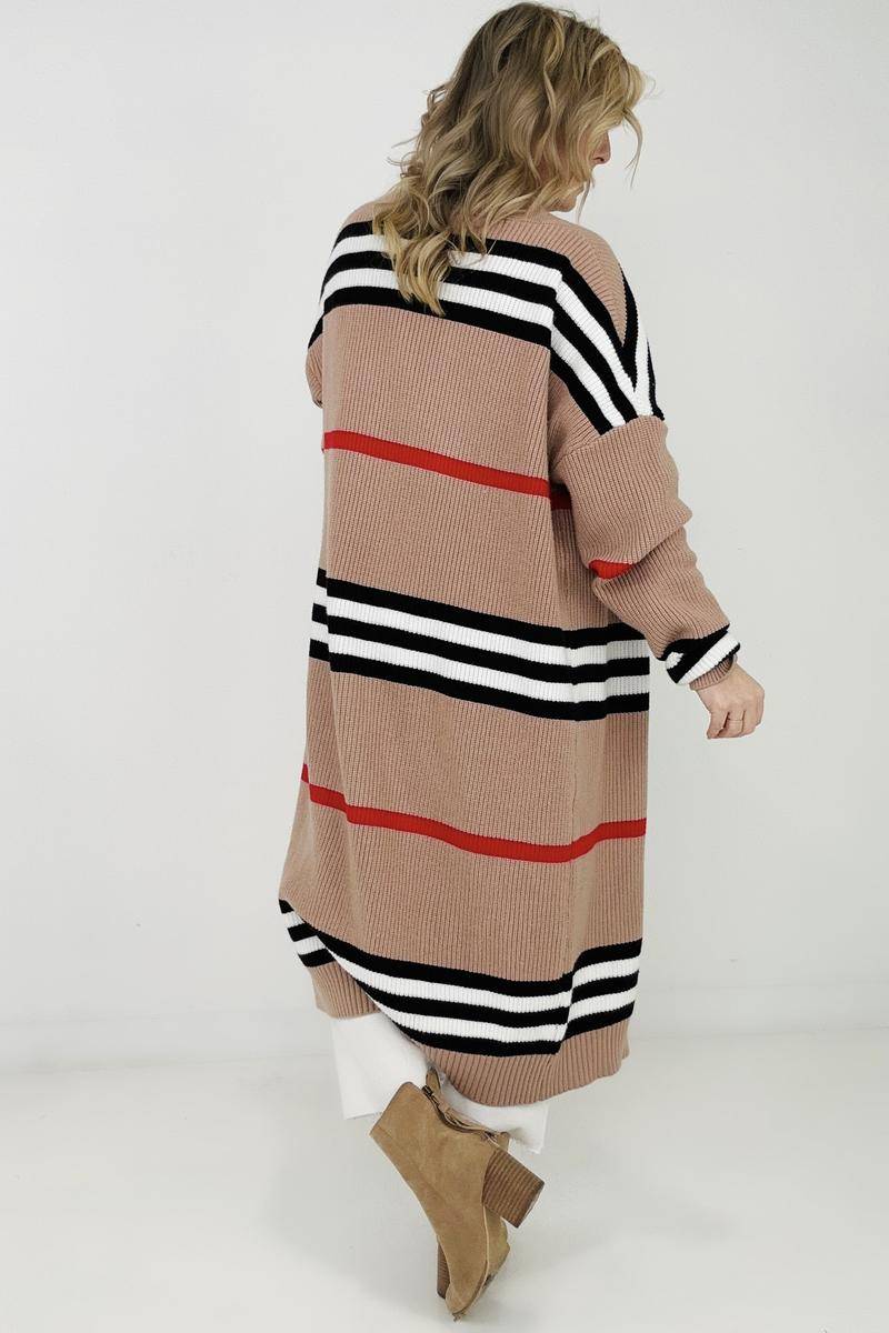 Maxct &"The Burbs" Oversized Striped Knit Duster Cardigan