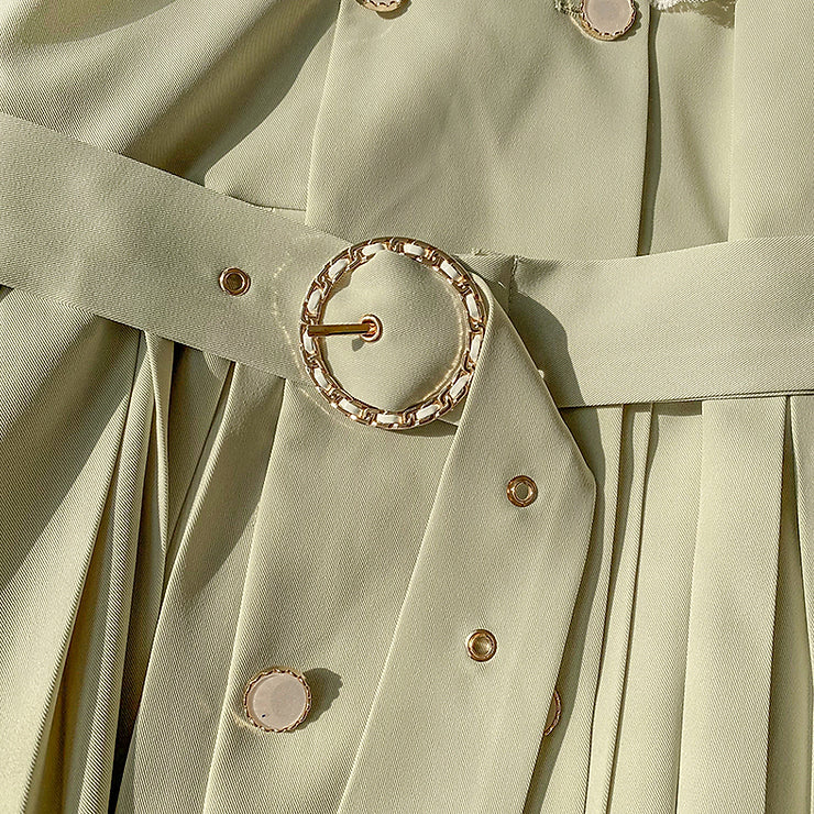 Matcha Peter Pan Pleated Dress Maxct