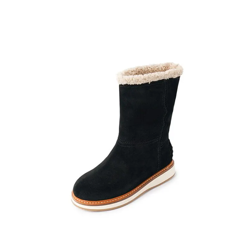 Women's Snow Boots for Cold Winter Retro Mid Calf Boots Maxct