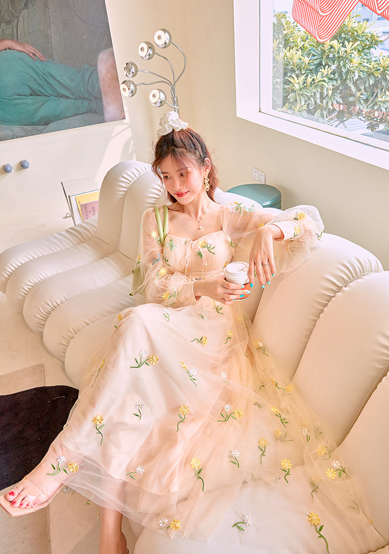 Butterfly Garden Tulle Maxi Dress Maxct