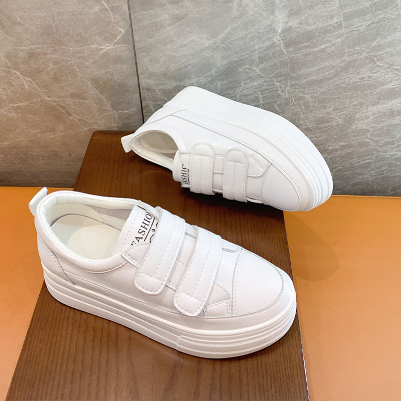 Women's 5cm Leather Wedge Sneakers - true deals club