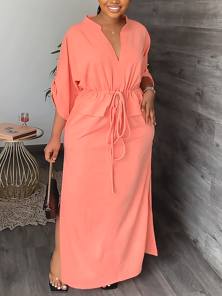 V-neck Split Maxi Dress Maxct