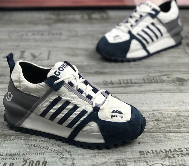 Unisex Chunky Cross-tied Split Leather Bubuk Loafer Sneakers Maxct