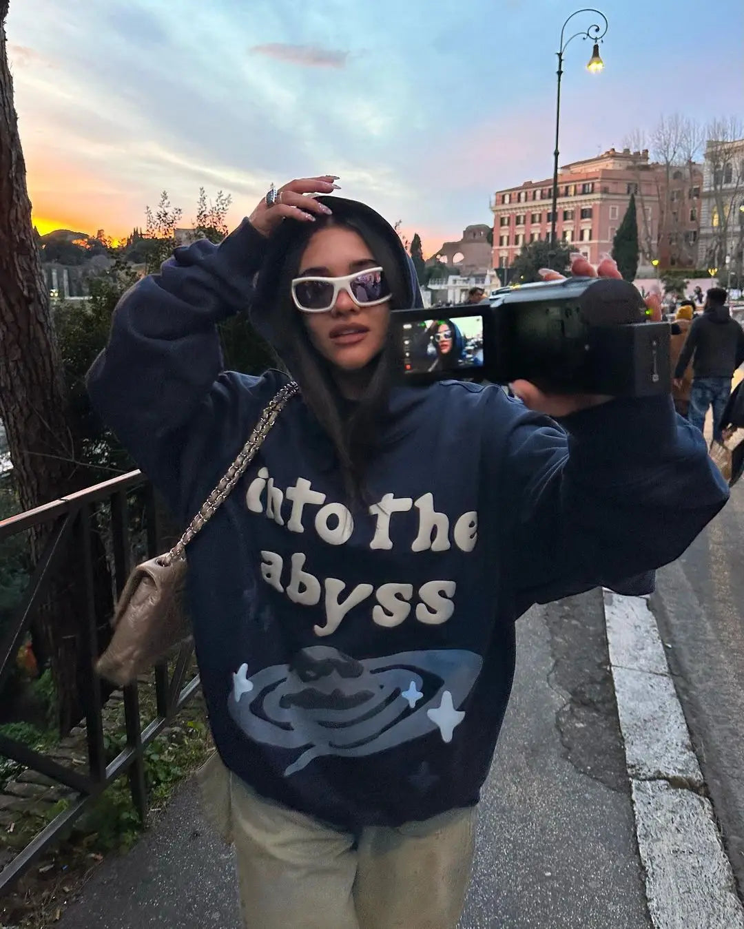 Maxct 90s Streetwear Broken Hearts Lookbook 3D Letter Foaming Print Hoodies Fashion Retro Trendy Brand Loose Pullover Y2k Sweatshirt Men Clothing