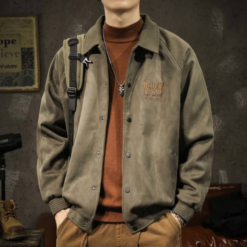 &HC Suede Baseball Jacket [Unisex]