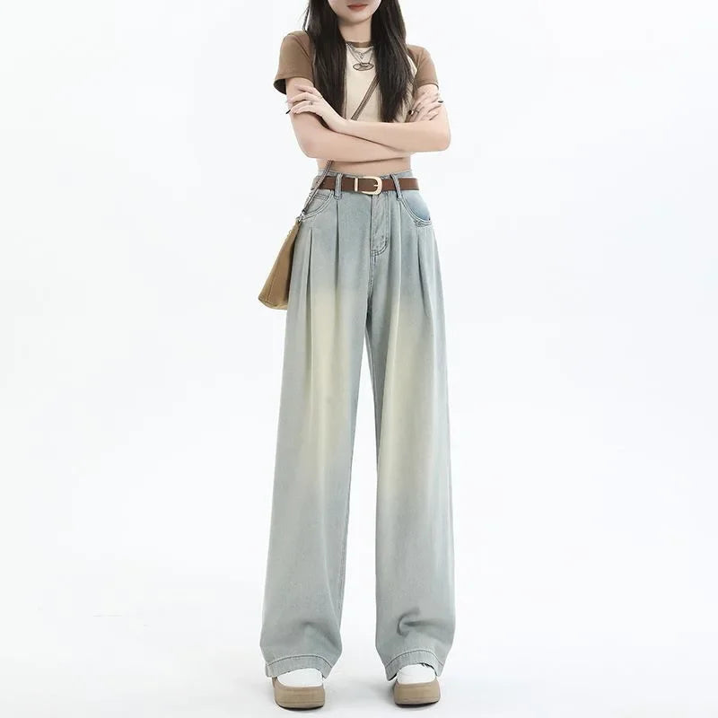 Women's High-Rise Non-Stretch Wide-Leg Jeans