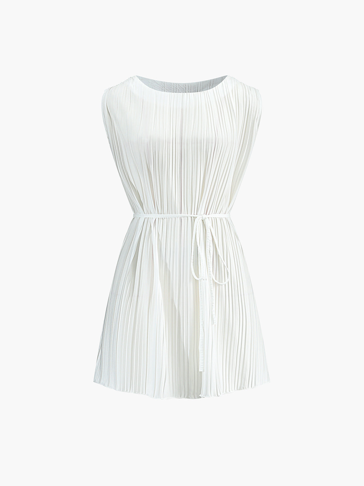 Maxct Solid Belted Pleated Pants Set