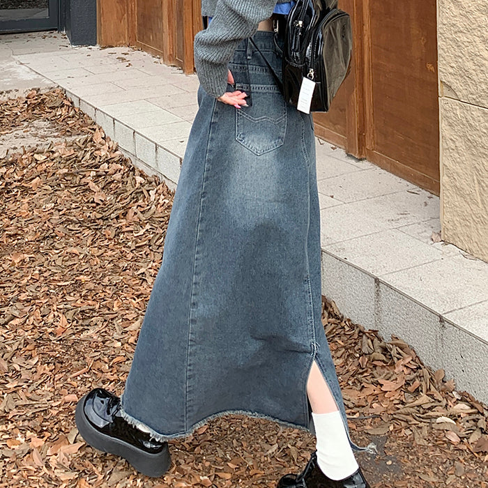 Teen Craft Denim Long Skirt Maxct