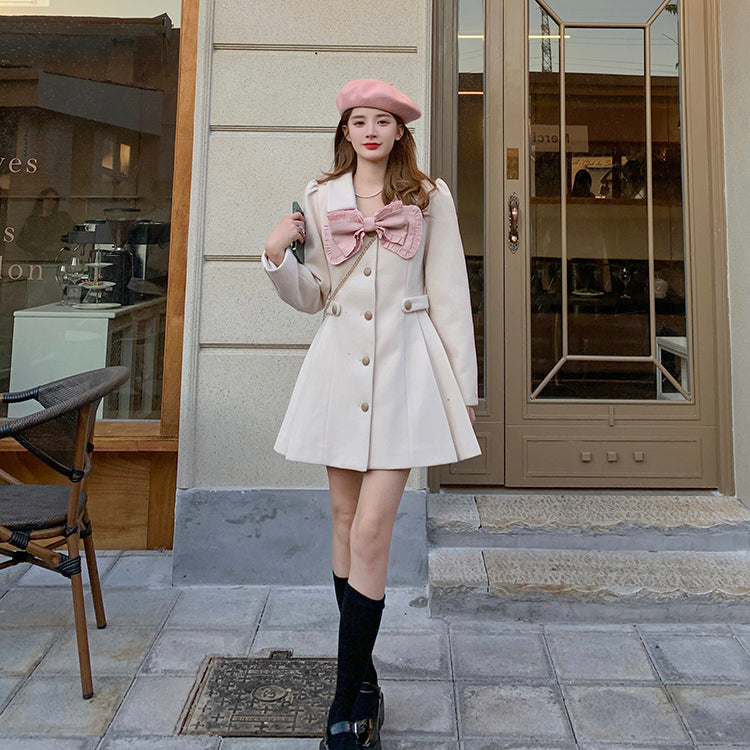 Sweet Bow Dress Coat Maxct