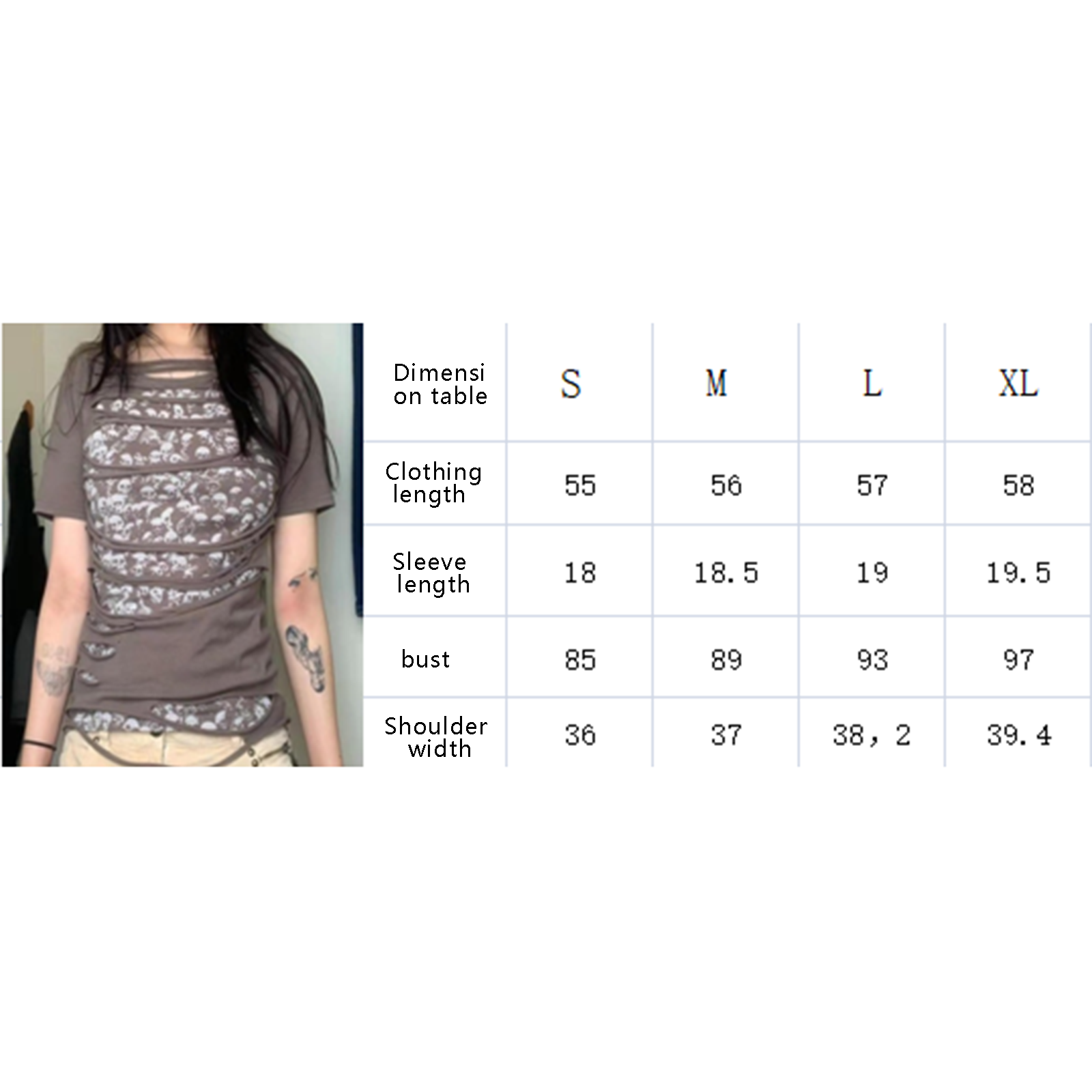 Punk Style Hip Hop Crop Top Harajuku Skeleton Graphic T-shirt Gothic Grunge Hollow Out Tees Women Vintage Clothes