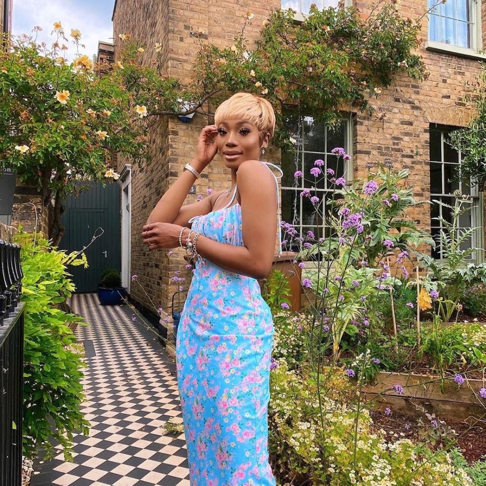 Raquel Pale Blue Floral Maxi Dress Maxct - Image 4