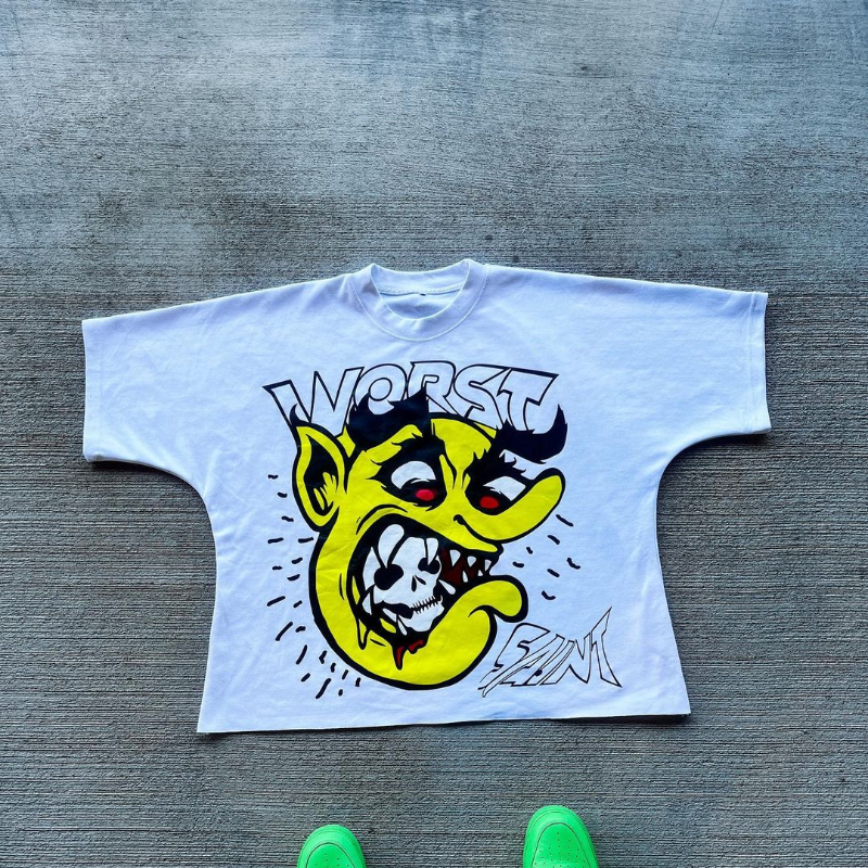90s Streetwear Y2K Street T Shirt Men Women Harajuku Cartoon Printed Pattern Streetwear Retro Hip Hop Oversized Short Sleeves Unisex Clothing
