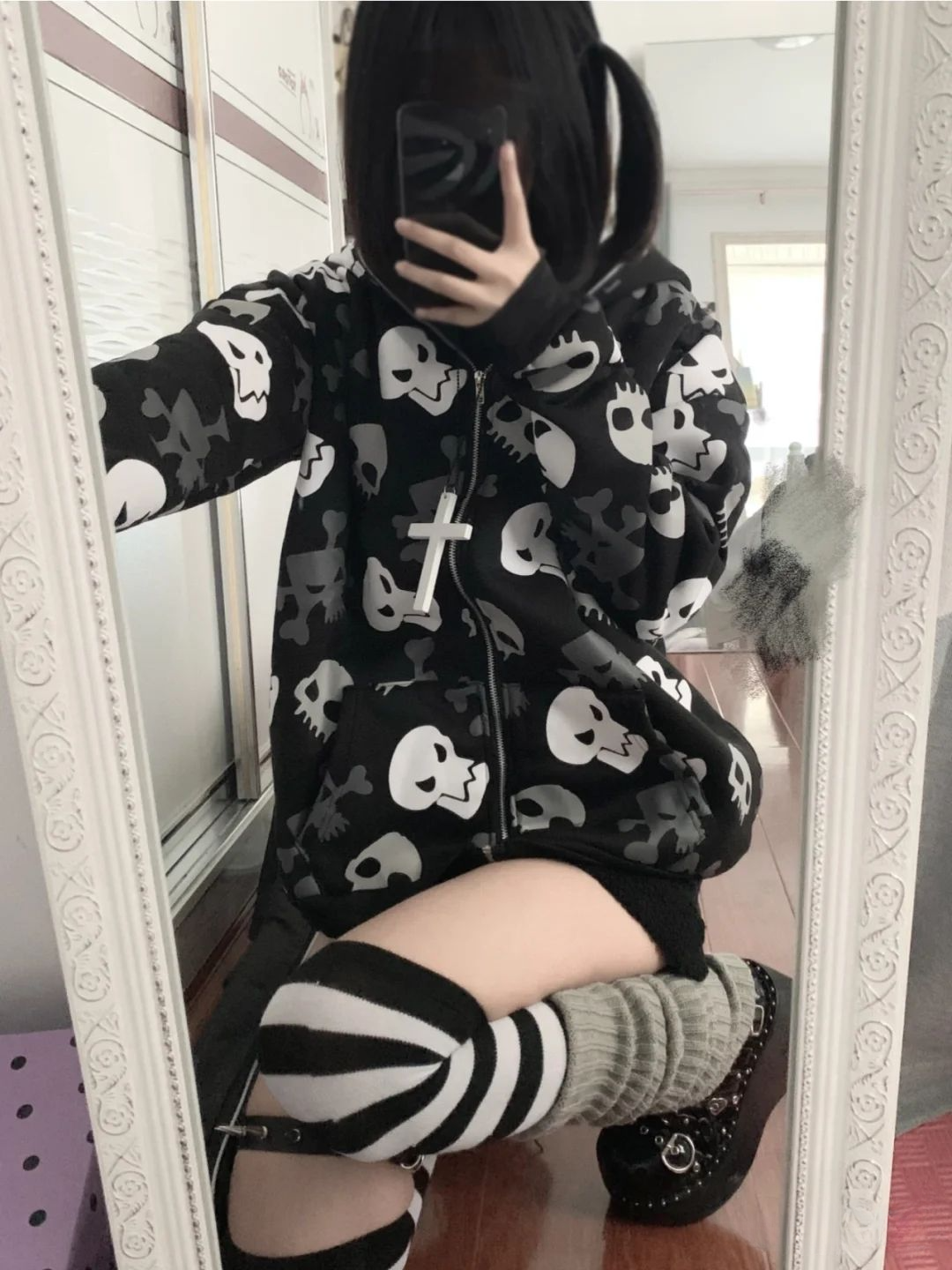 Skull Zip Up Hoodie - true deals club