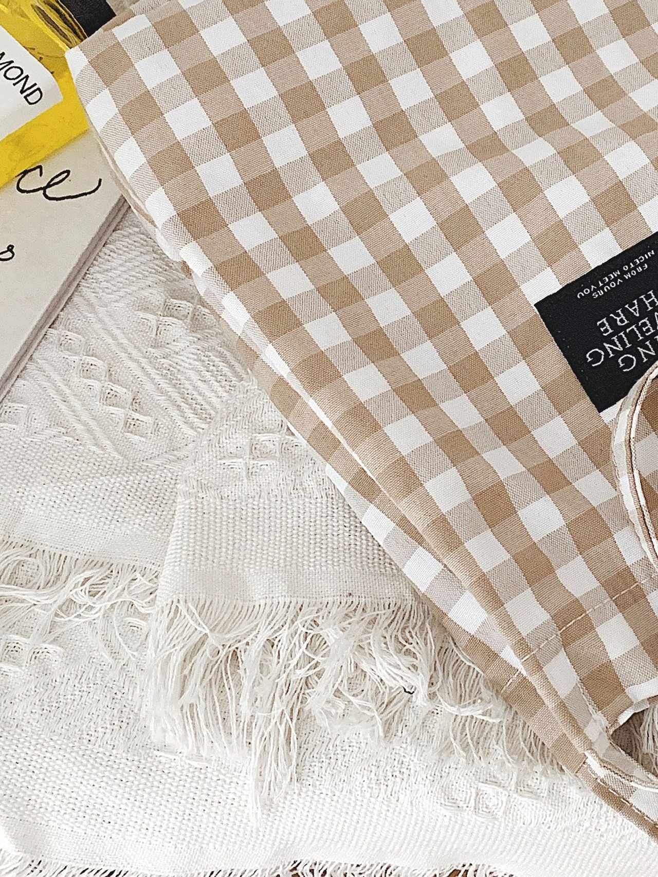 Maxct - Letter Patch Gingham Shopper Bag  - Women Tote Bags