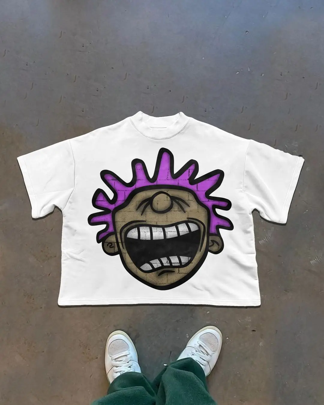 New Retro Men Comic Print Round Neck Cotton Large T-shirt Instagram Fashion Men and Women Harajuku Top graphic t shirts